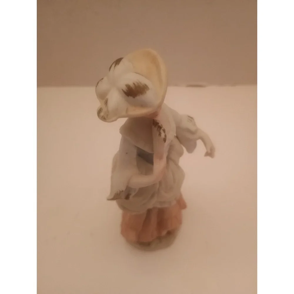 Vintage Victorian Lady Figurine Porcelain Dress Floral Home Decor Collectible